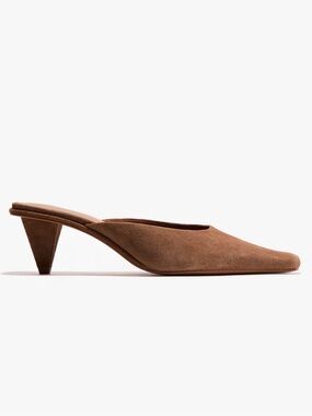 H&M Brown Suede Pointed Toe Mule Heel